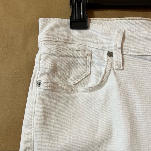 Agolde | Sophie Crop High Rise Distressed Skinny Jeans Raw Hem White Size 29 - Picture 4 of 16